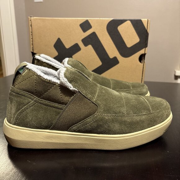 Stio Mens Size 9.5 Colter Low Slip On Dark Olive Suede Leather Comfort Shoes NEW - Picture 3 of 7